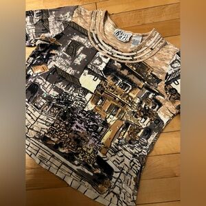 Artistic Graphic Long Sleeve Top